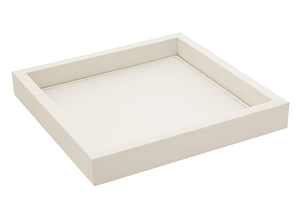 Faux Leather Valet Tray - White