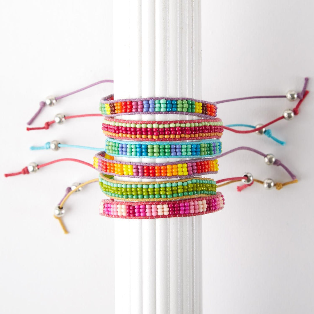 Color Bars and Stripes Adjustable Bracelet Assorted