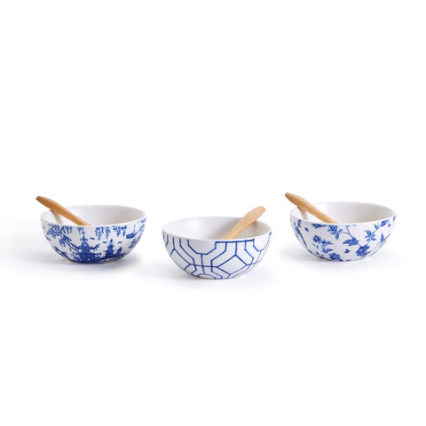 Chinoiserie Tidbits and Tapas Bowl with Spoon - Assorted