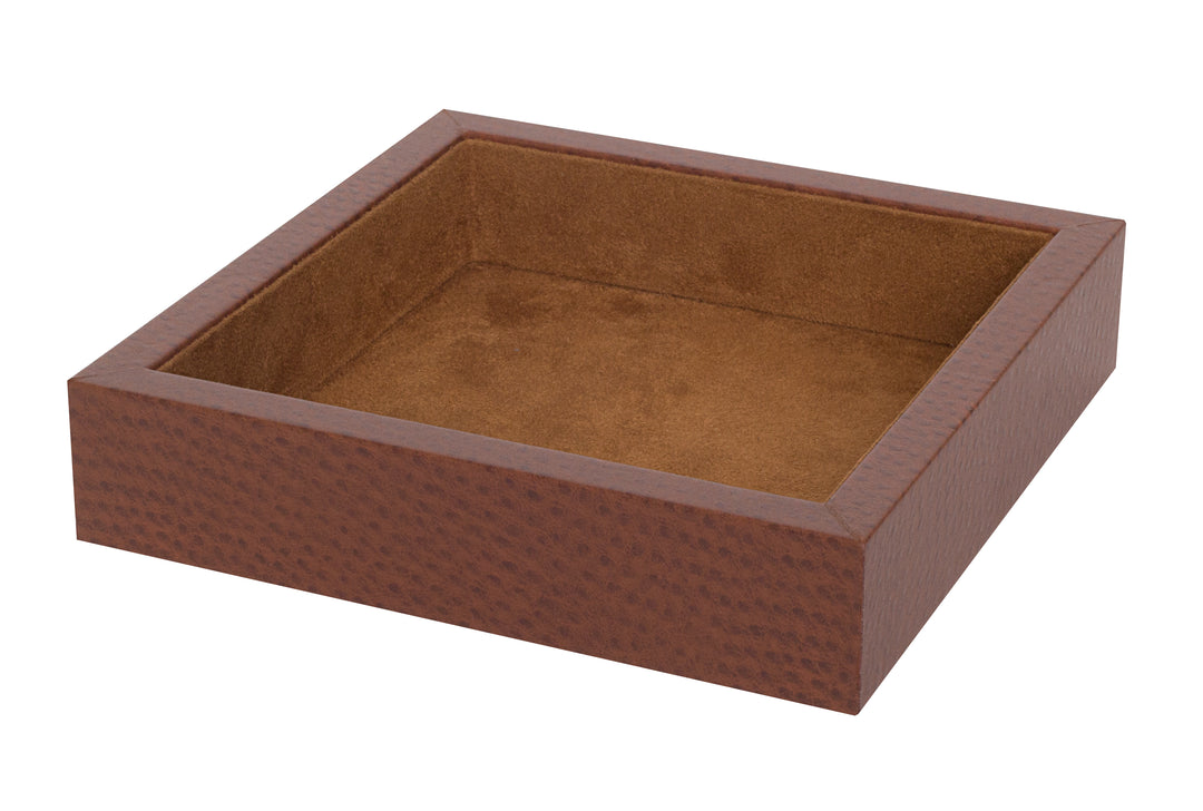 Faux Leather Valet Tray - Camel