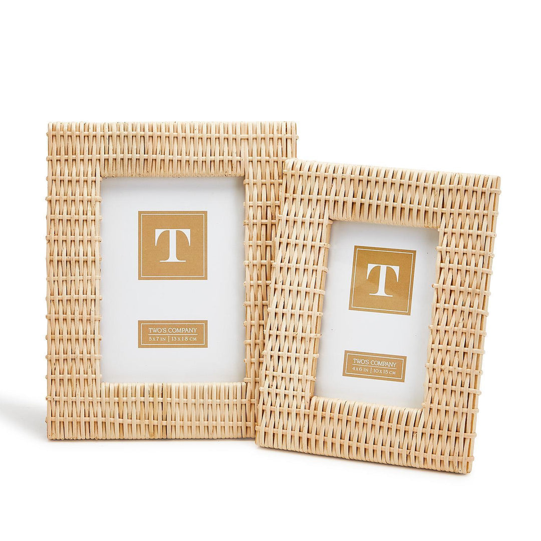Criss Cross Weave Rattan Picture Frame