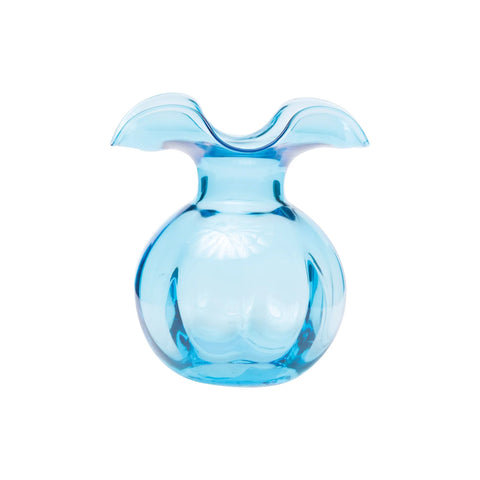 Vietri - Hibiscus Glass Mini Fluted Vase - Aqua