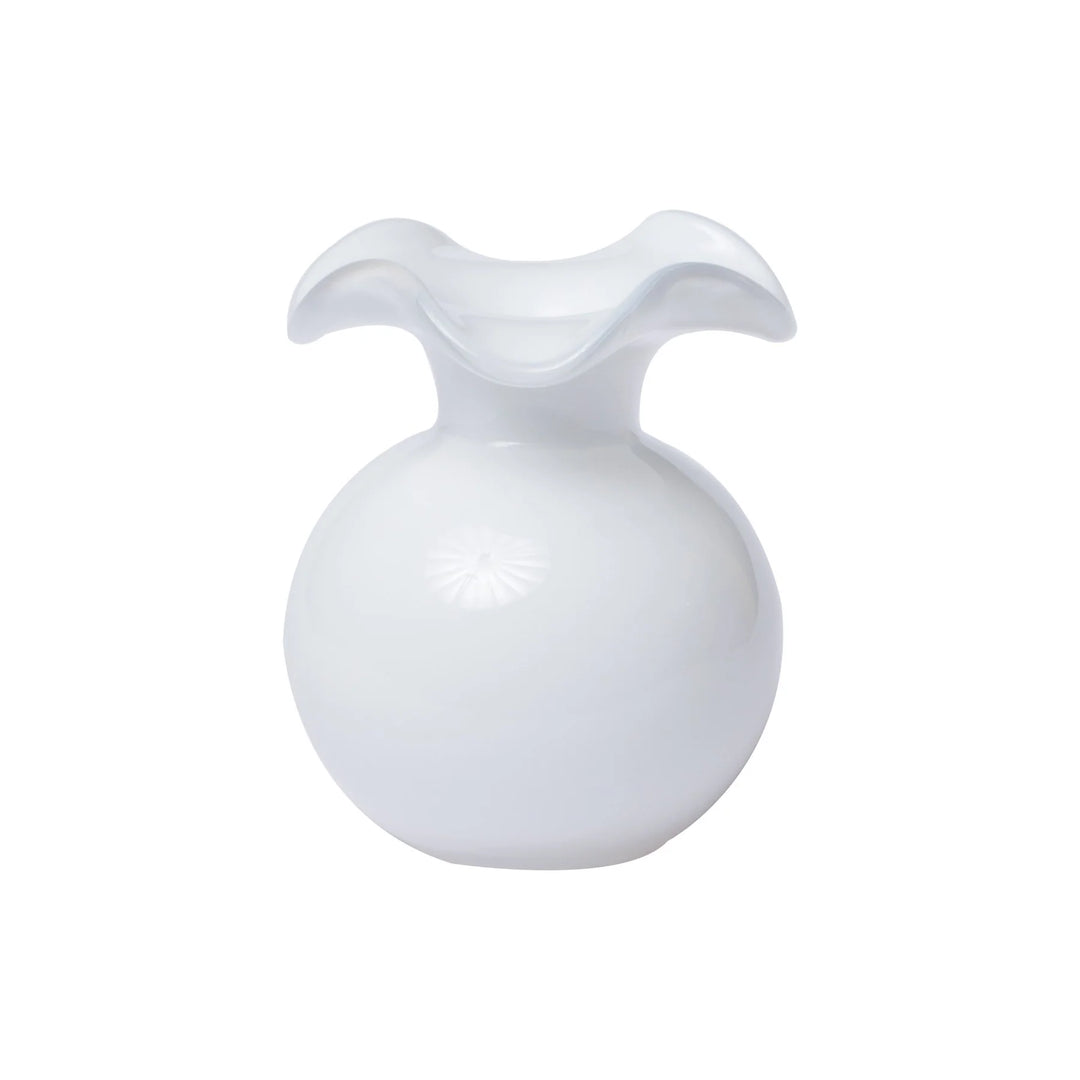 Vietri - Hibiscus Glass Mini Fluted Vase - White