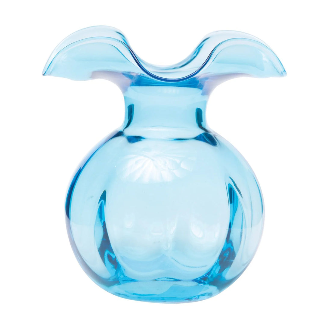 Vietri - Hibiscus Glass Medium Fluted Vase - Aqua