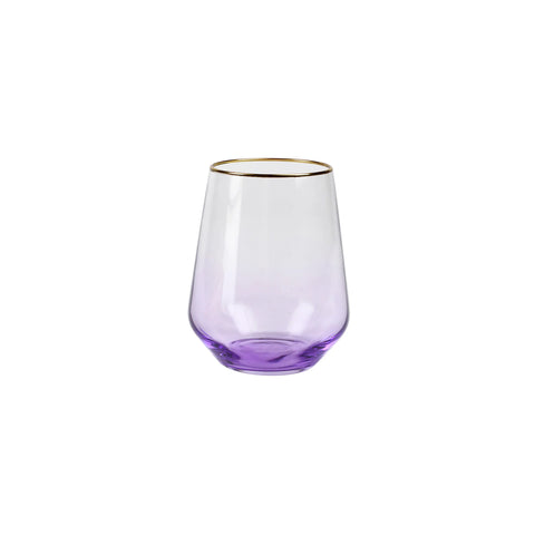 Vietri - Rainbow Stemless Wine Glass - Amethyst