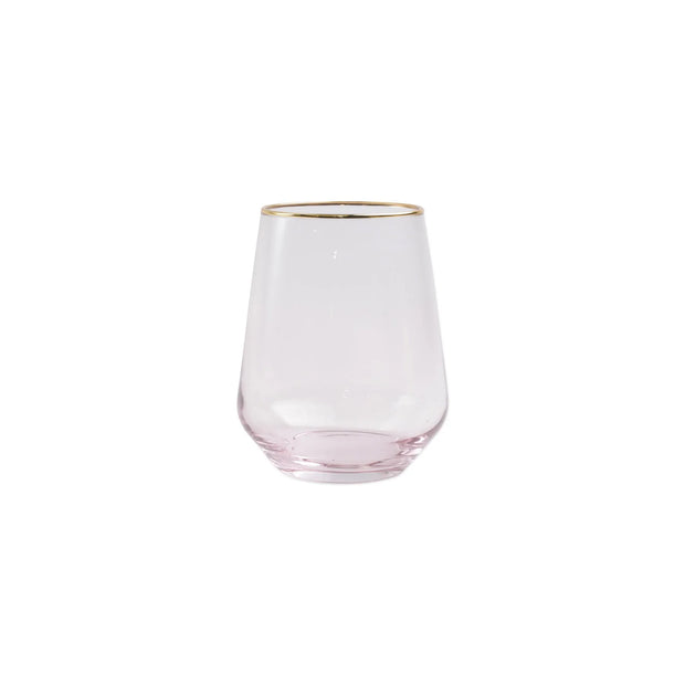 Vietri - Rainbow Stemless Wine Glass - Pink