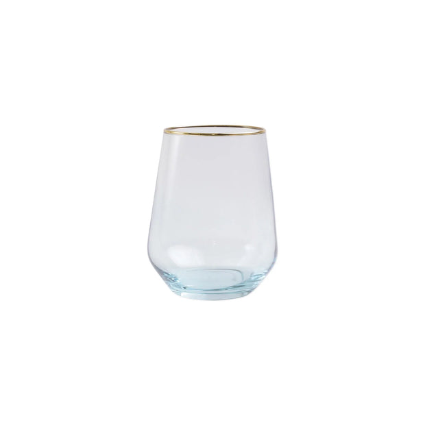 Vietri - Rainbow Stemless Wine Glass - Turquoise