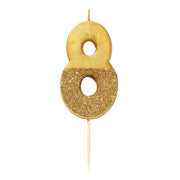 We Heart Birthday Glitter No. 8 Gold Candle