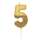 We Heart Birthday Glitter No. 5 Gold Candle