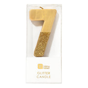 We Heart Birthday Glitter No. 7 Gold Candle