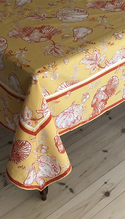 Yellow Turkey Tablecloth - 60 x 90