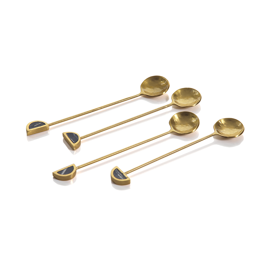 Fez Small Gold and Black Tea Spoon