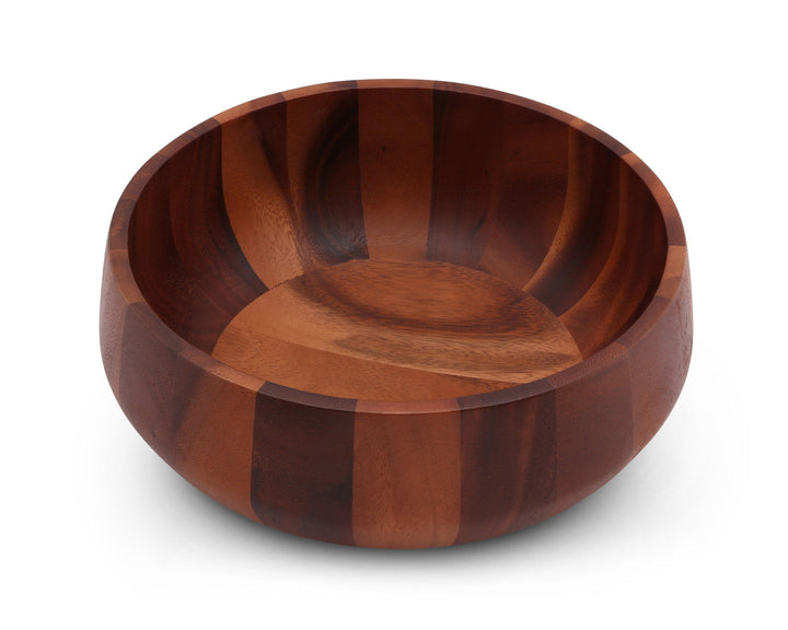 Arthur Court Large Modern Round Acacia Wood Salad Bowl