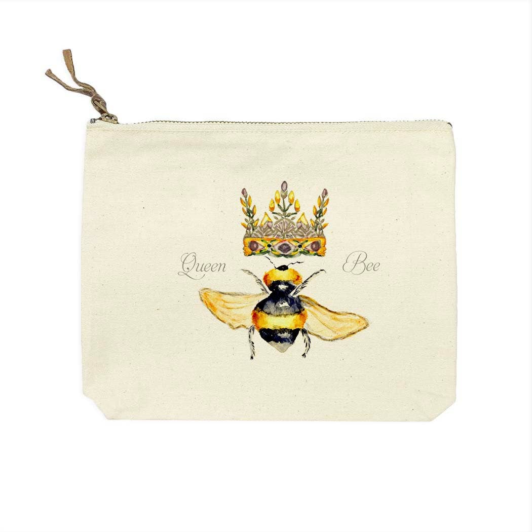 French Graffiti - Canvas Cosmetic Bag - Queen Bee