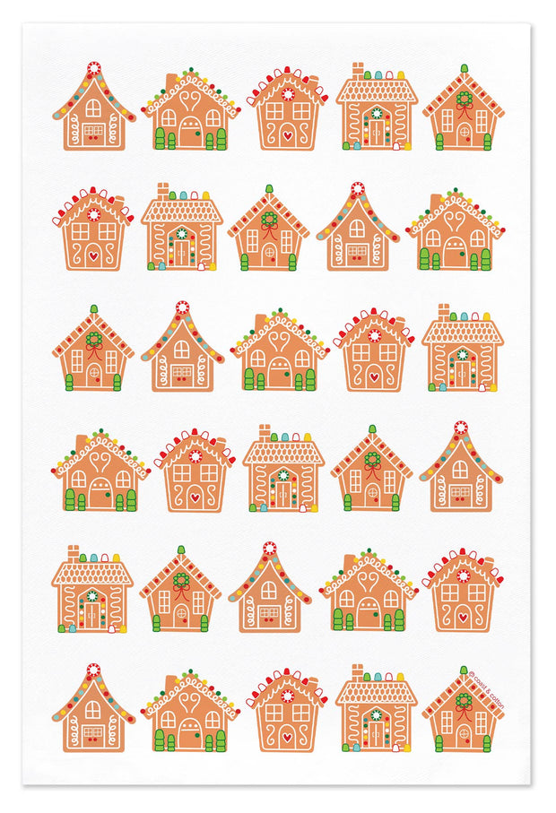 Coast & Cotton - Hand Towel - Gingerbread Houses