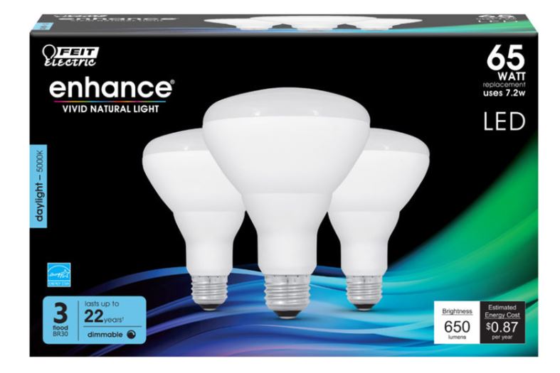 FEIT Electric Enhance BR30 E26 (Medium) LED Bulb Daylight 65 Watt Equivalence 3 pk