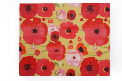 Small Beeswax Wrap Food Storage: Painted Poppies