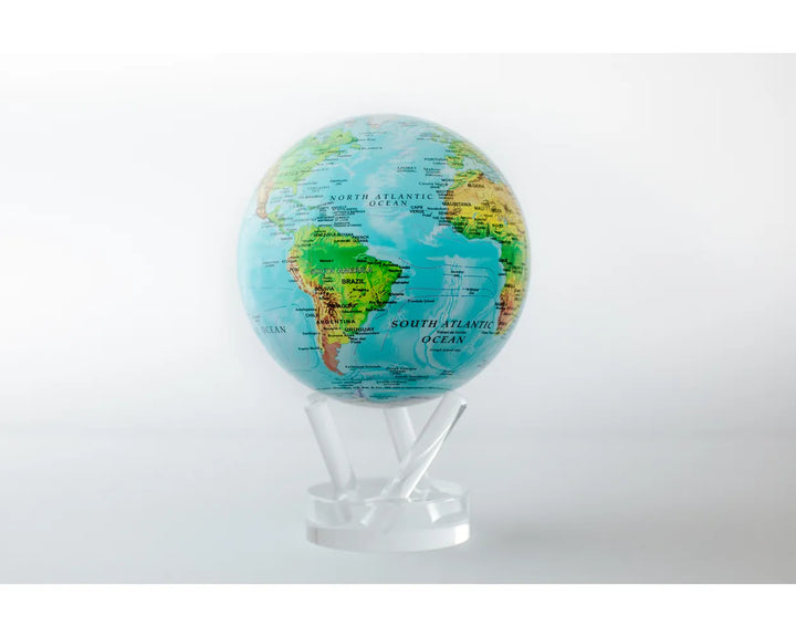 Mova - Spinning Globe - Blue Relief Map 4.5"