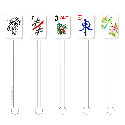 Mahjong Tile Acrylic Stir Sticks