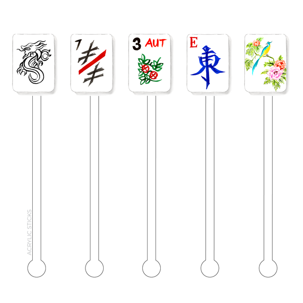 Mahjong Tile Acrylic Stir Sticks