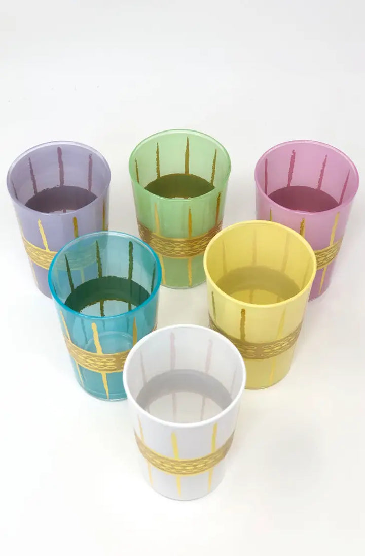 Gold Cord Tea Glass Assorted Colors