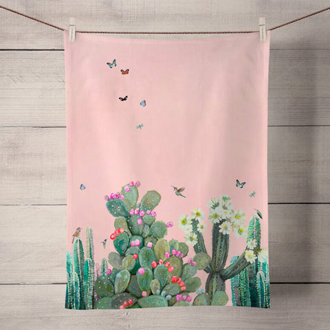 Cacti Garden Tea Towel