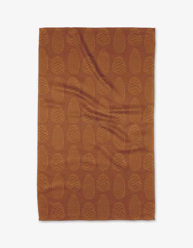 Geometry - Burnt Orange Pinecone Tea Towel