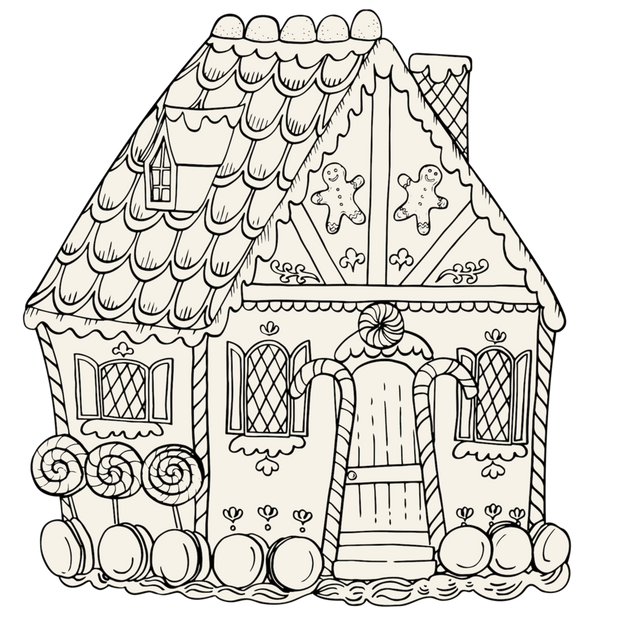 Hester & Cook - Gingerbread House Coloring Placemat