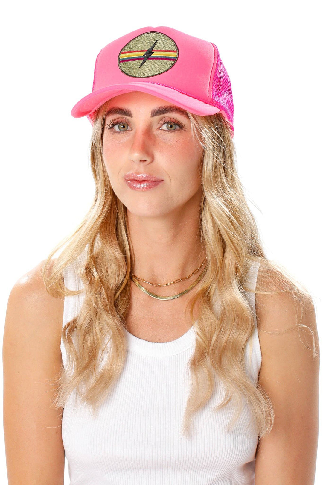 Pink Electric Rainbow Hat