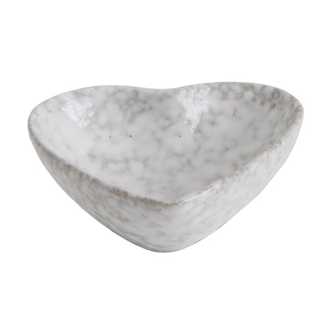 Antique White Stoneware Heart Dish