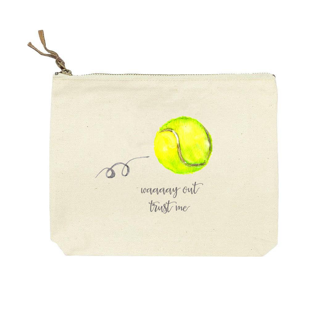 French Graffiti - Canvas Cosmetic Bag - Tennis Waaaay Out