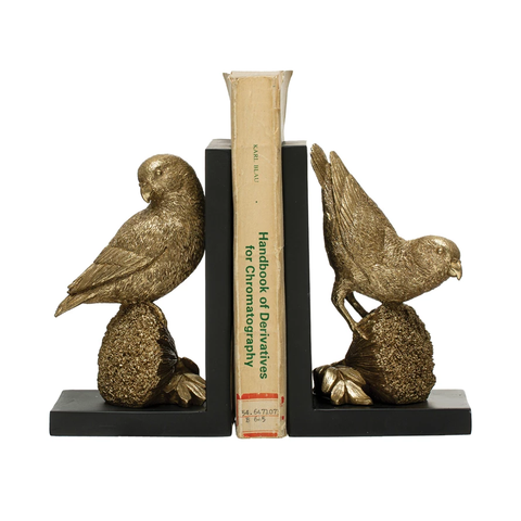 Gold-brushed Parrot Bookend