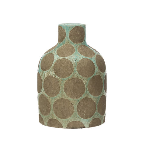 Dotted Wax Relief Terracotta Pot