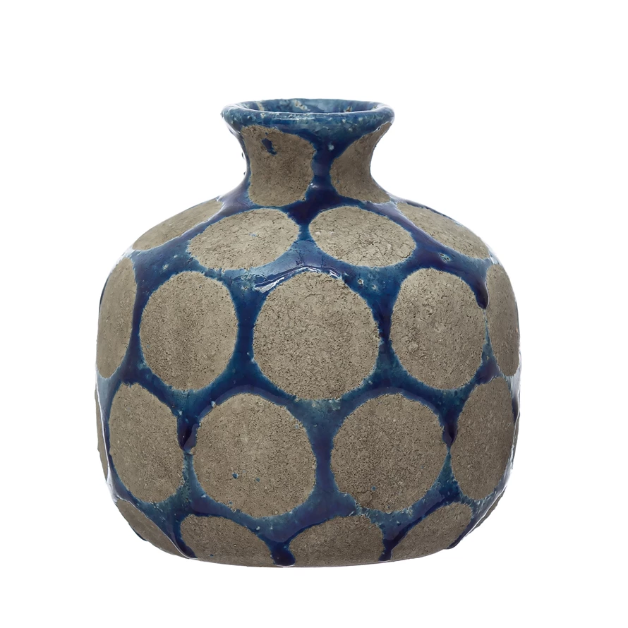 Dotted Wax Relief Terracotta Pot