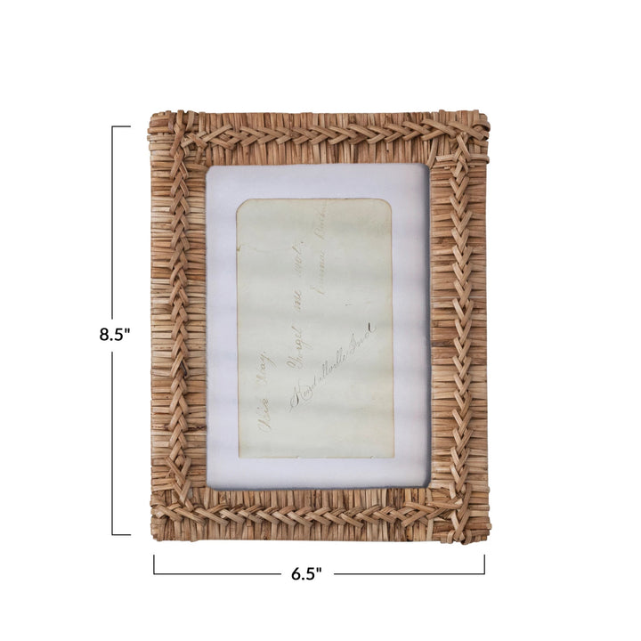 Hand-Woven Rattan Photo Frame