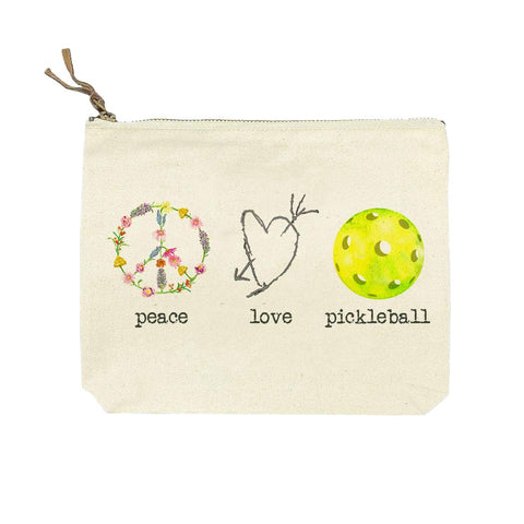 French Graffiti - Canvas Cosmetic Bag - Peace Love Pickleball