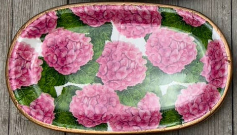 Ceramic Soap and Jewelry Tray - Pink Hydrangea