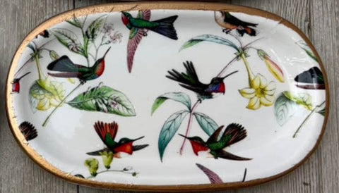 Ceramic Soap and Jewelry Tray - Birds