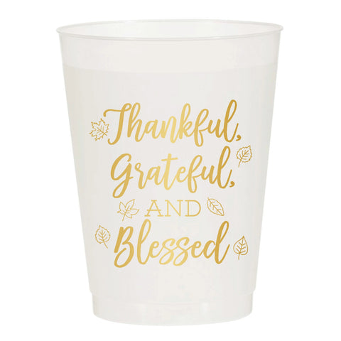 Thankful Grateful And Blessed Reusable Cups