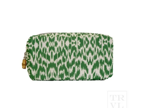 TRVL Design - Glam Bag Pouch - Green Ikat Twill