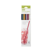 Silicone Straws, Set of 6 with Cleaning Brush