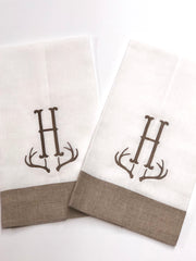 Linen Hemstitched Guest Towel - White