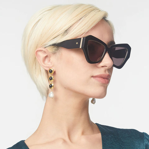Lele Sadoughi - Jet Eva Pearl Linear Earrings