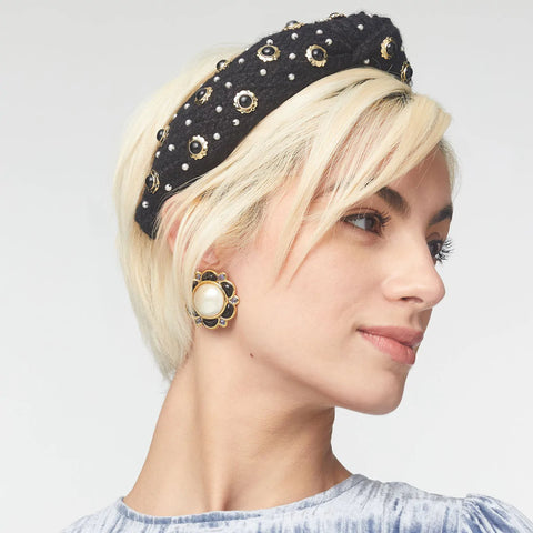 Lele Sadoughi - Midnight Pearl Eva Button Earrings
