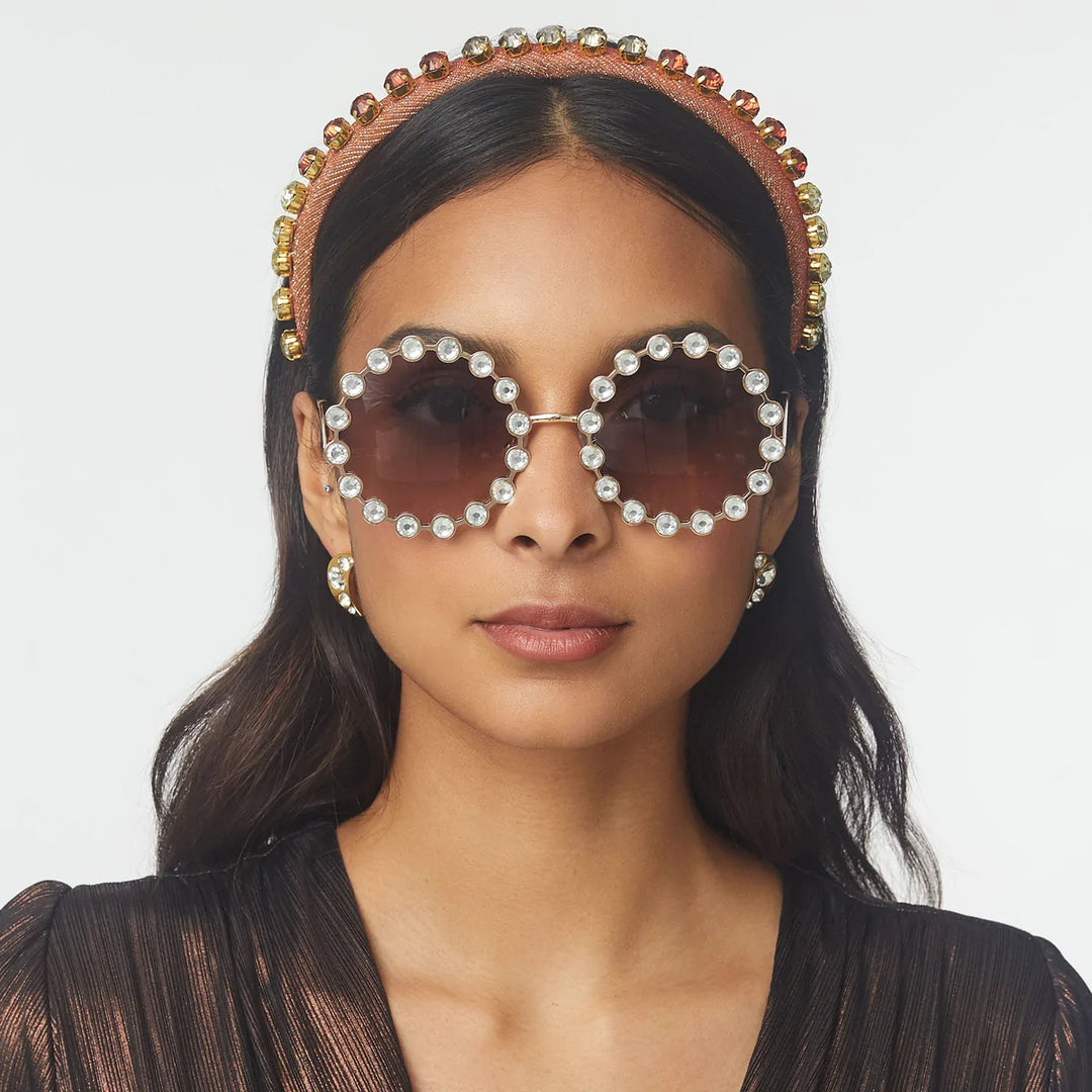 Lele Sadoughi Crystal Elton Sunglasses – Sunset