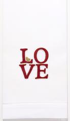 Embroidered Hand Towel - Love