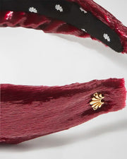 Lele Sadoughi - Liquid Velvet Knotted Headband - Tapestry Red