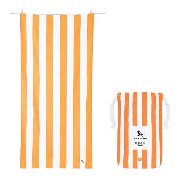 Dock & Bay - Large Quick Dry Towel - Orange Stripe