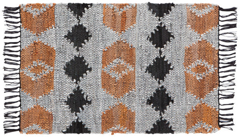 Tanner Leather Chindi Rug