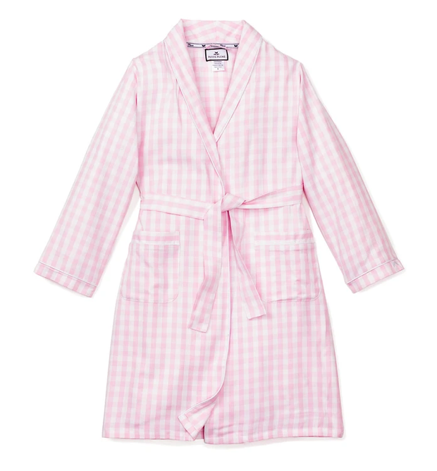 Petite Plume - Children's Gingham Robe - Light Pink